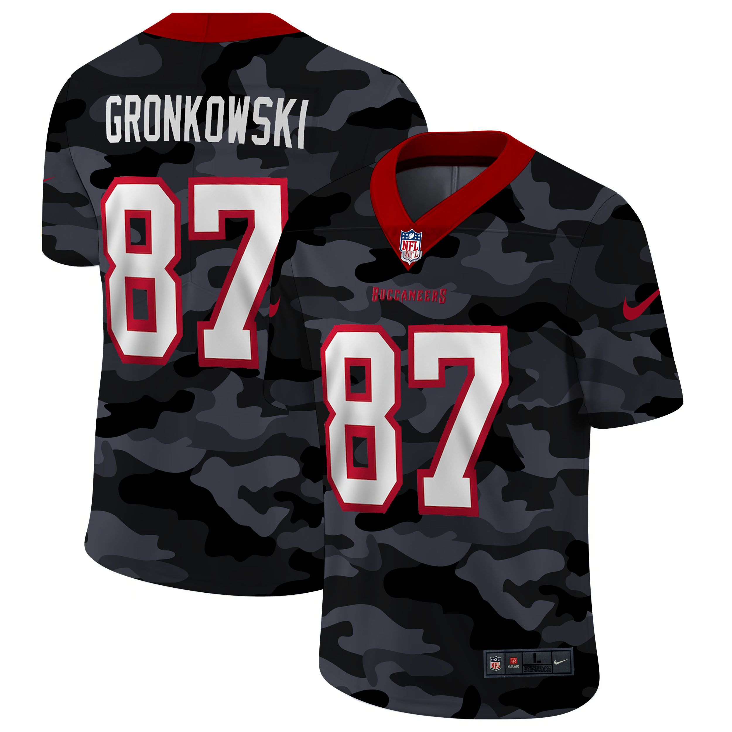 Men Tampa Bay Buccaneers #87 Gronkowski 2020 Nike Camo Salute to Service Limited NFL Jerseys->new england patriots->NFL Jersey